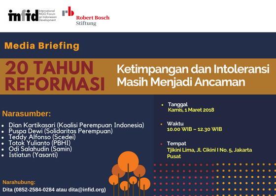 Media Briefing: 20 Tahun Reformasi, Ketimpangan dan Intoleransi Masih Menjadi Ancaman