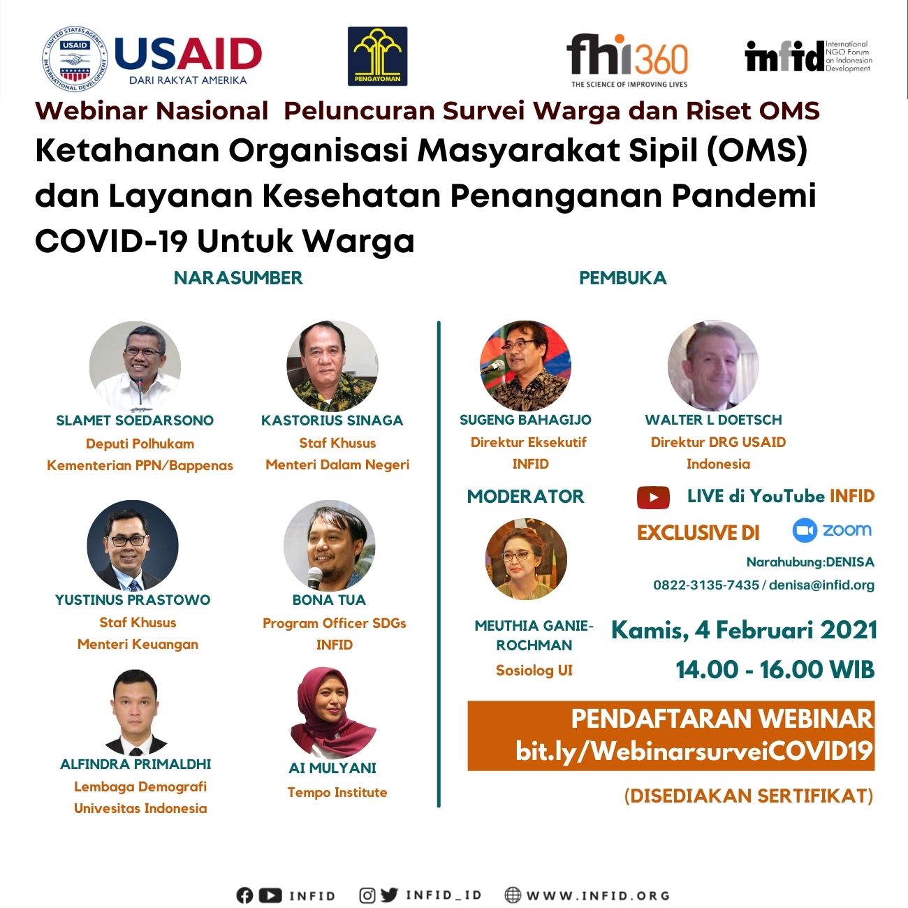 Webinar Nasional Peluncuran Survei Warga & Riset OMS dan Layanan Kesehatan Pandemi Covid-19 untuk Warga