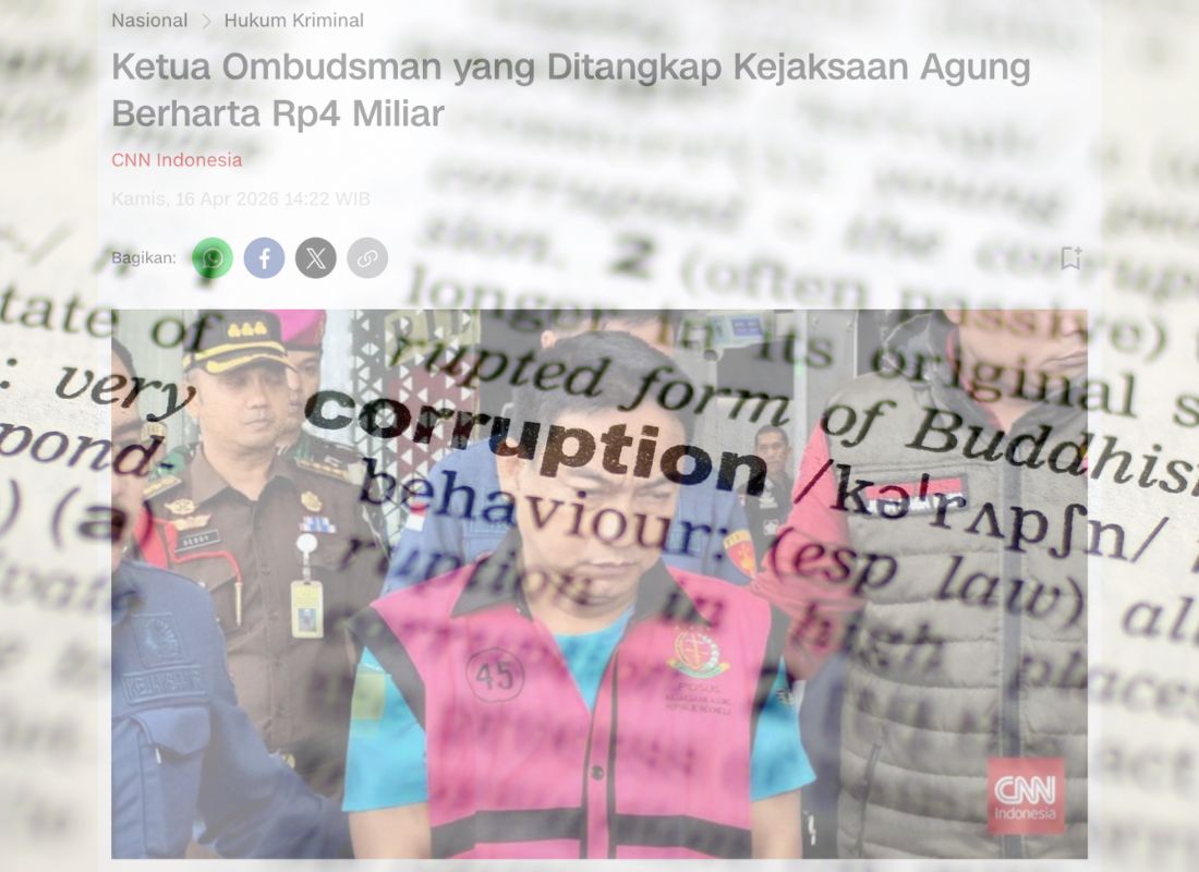 Ketua Ombudsman Ditangkap, Krisis Integritas Lembaga Pengawas Pelayanan Publik